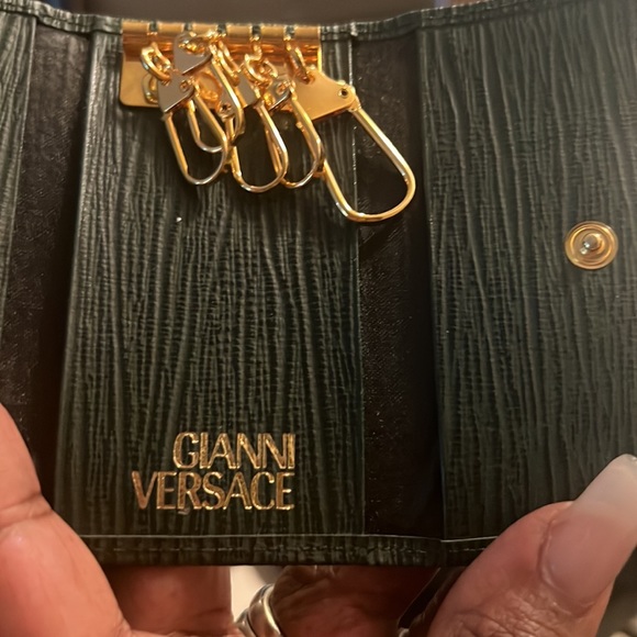 NWT GIANNI VERSACE Green Key Card Case - Picture 3 of 5